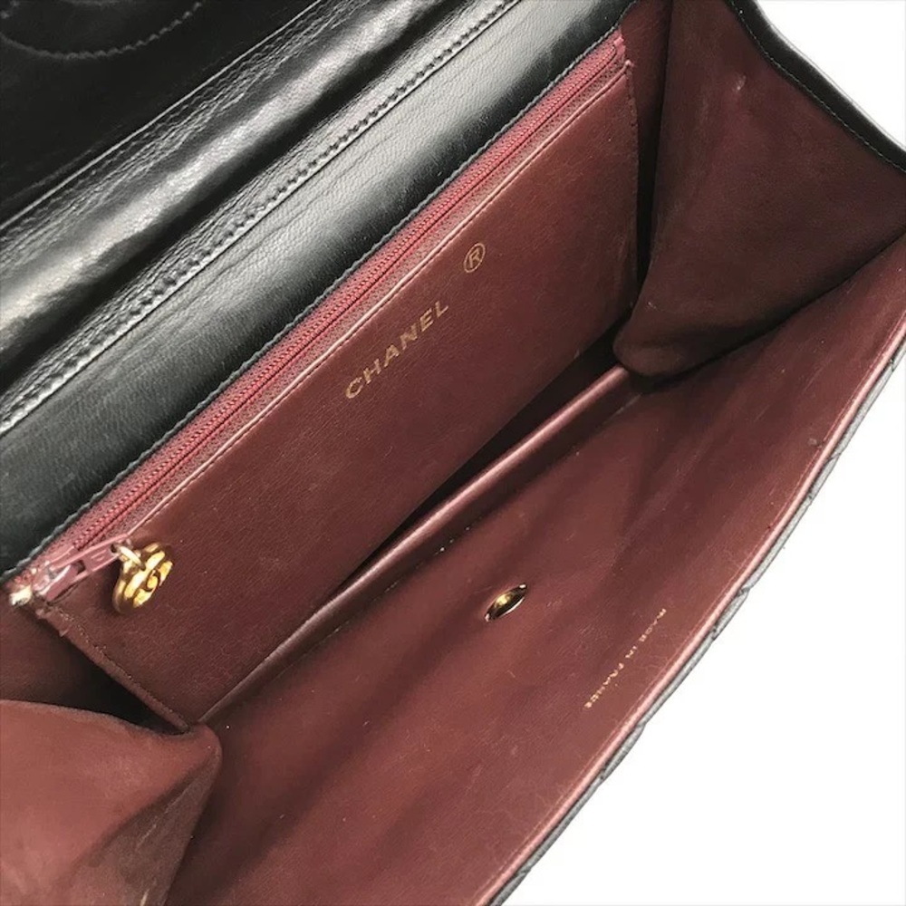 Authentic CHANEL black lambskin single flap classic 24k gold hardware bag - Picture 11 of 11